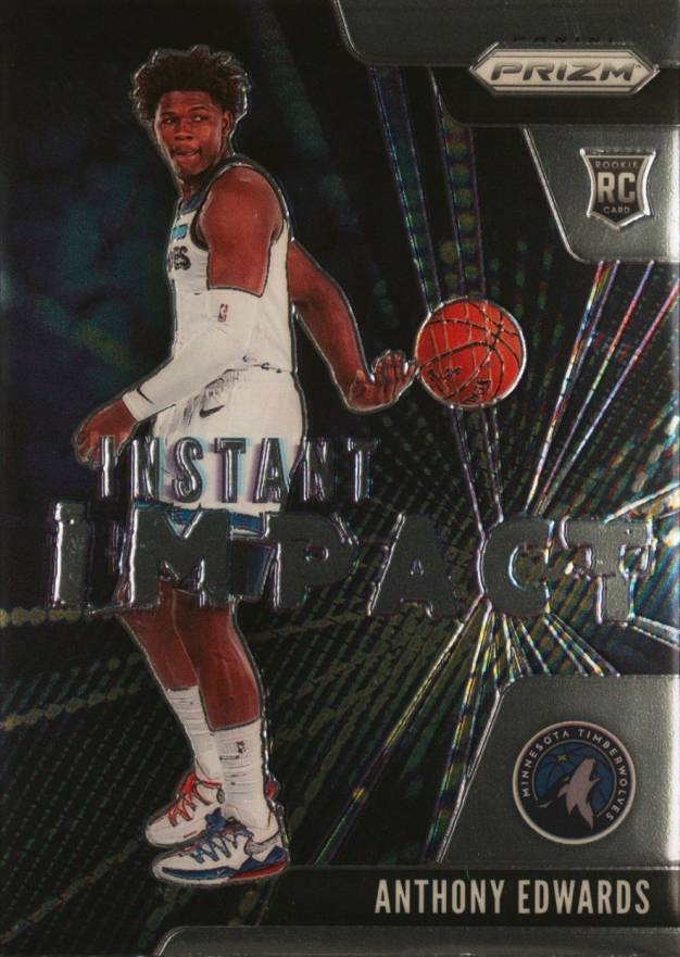 2020 Panini Prizm Instant Impact Anthony Edwards #1 Basketball Card