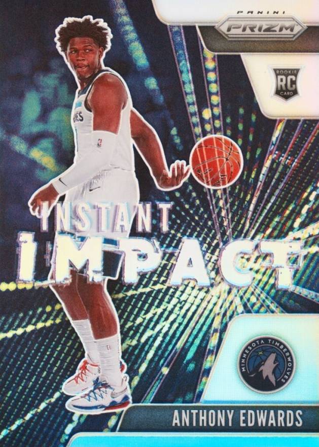 2020 Panini Prizm Instant Impact Anthony Edwards #1 Basketball Card