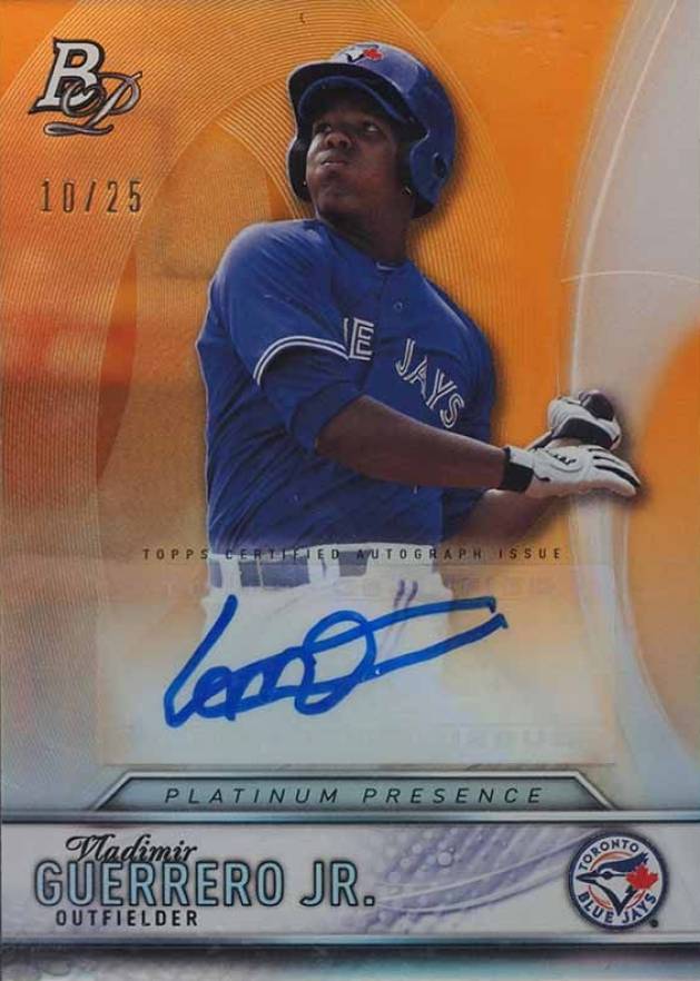 2016 Bowman Platinum Platinum Presence Autographs Vladimir Guerrero Jr. #PPAVGJ Baseball Card