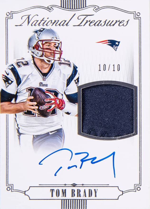 2015 Panini National Treasures Material Signatures Tom Brady #MS-TB Football Card