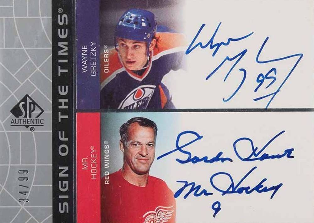 2002 SP Authentic Sign of the Times Gretzky/Howe #GW Hockey Card