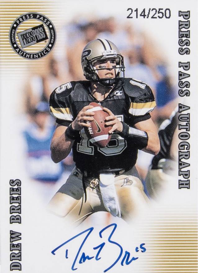 2001 Press Pass SE Autographs Drew Brees # Football Card