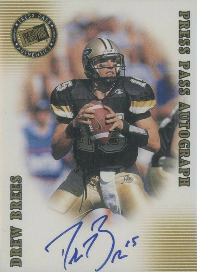 2001 Press Pass SE Autographs Drew Brees # Football Card