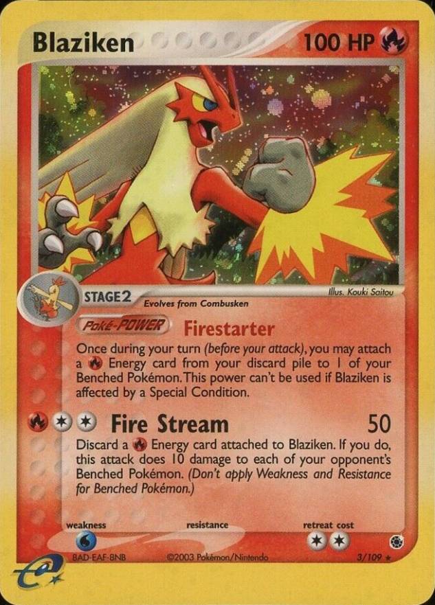 2003 Pokemon EX Ruby & Sapphire Blaziken-Holo #3 TCG Card