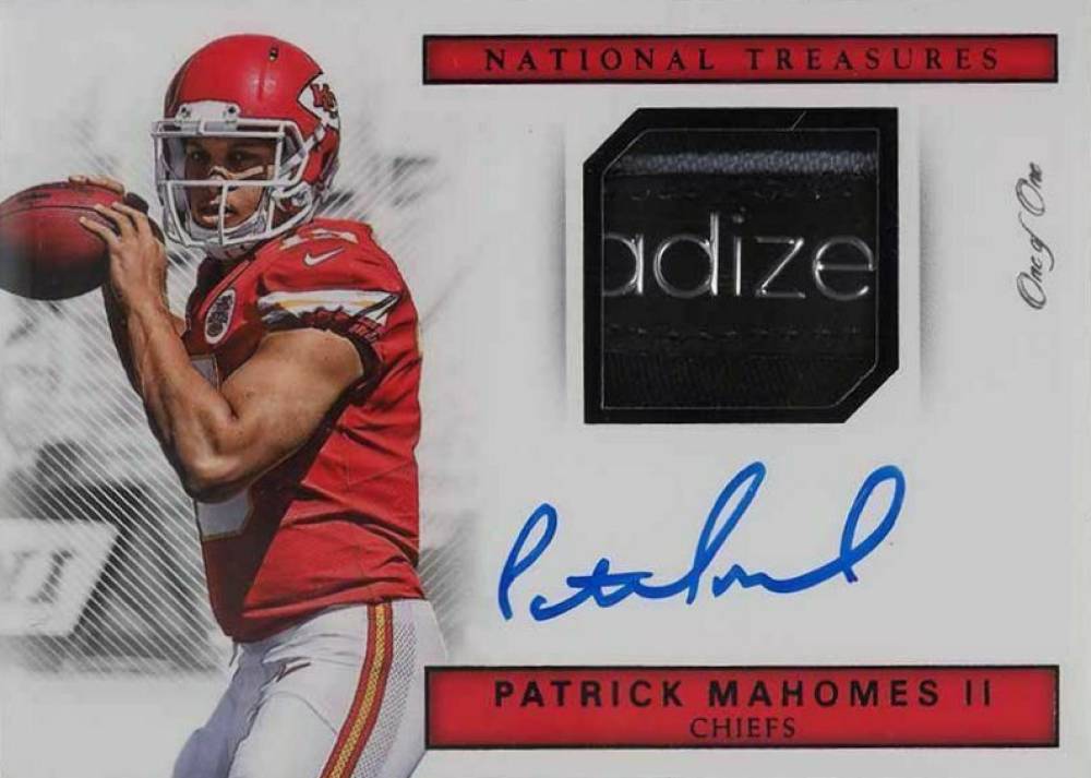 2017 Panini National Treasures Rookie Gloves Signatures Patrick Mahomes II #2PM Football Card