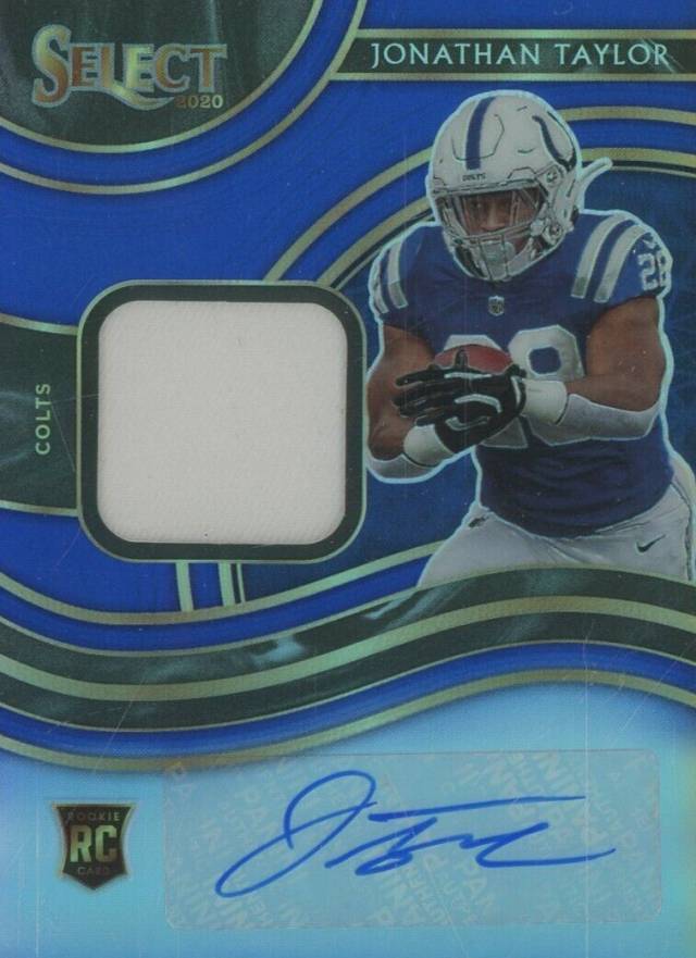 2020 Panini Select Rookie Signature Memorabilia Prizm Jonathan Taylor #JTA Football Card