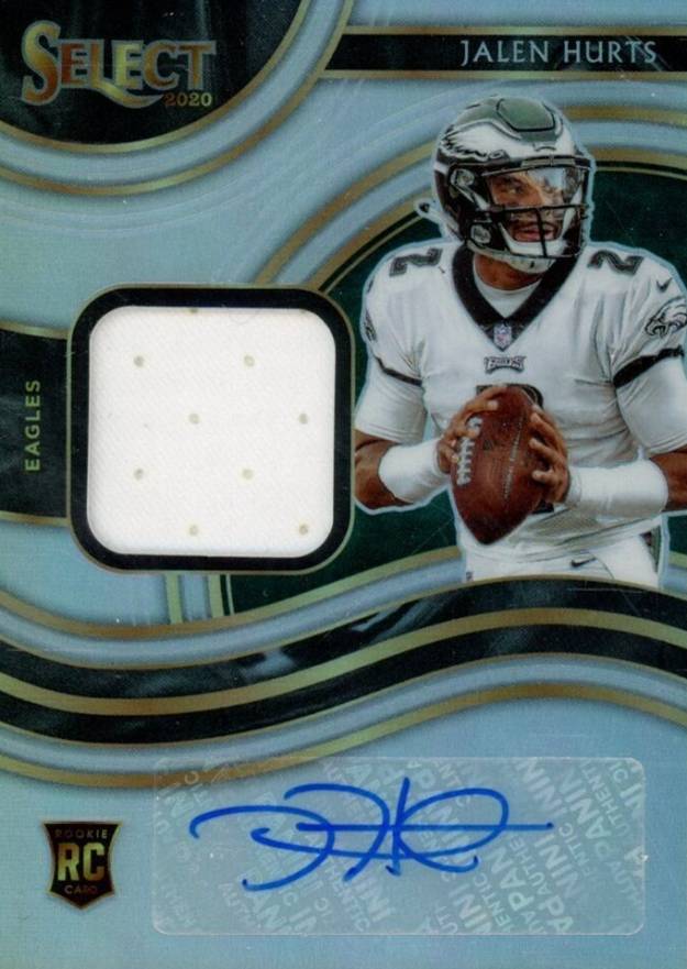 2020 Panini Select Rookie Signature Memorabilia Prizm Jalen Hurts #JHU Football Card