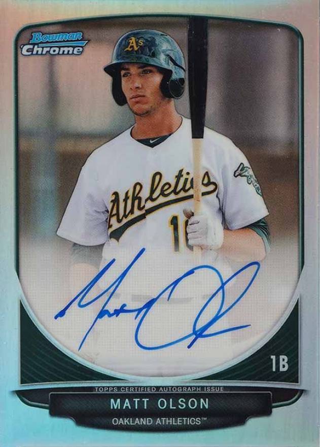 2013 Bowman Prospect Autograph Matt Olson #BCPMO Baseball Card