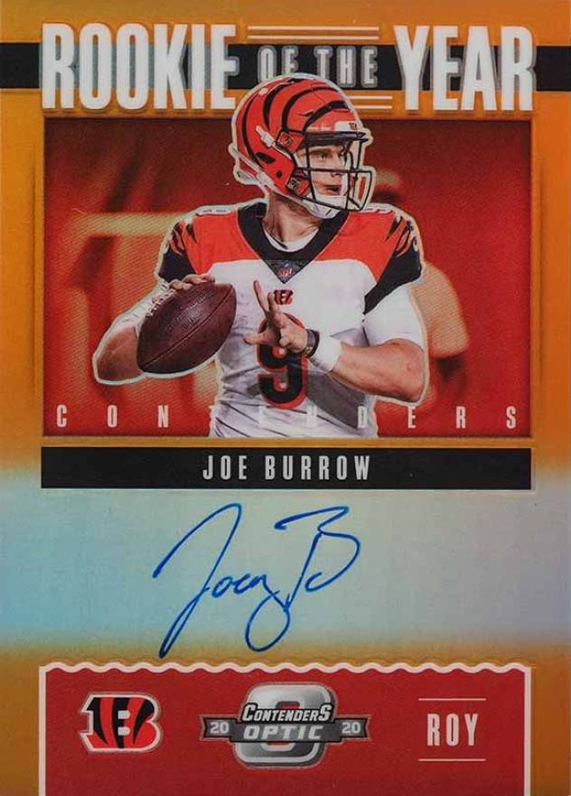 2020 Panini Contenders Optic Rookie of the Year Contenders Autographs Joe Burrow #ROY1 Football Card