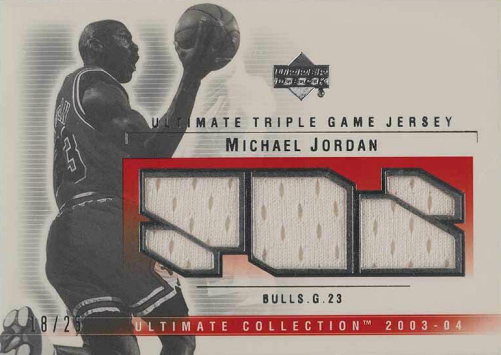 2003 Ultimate Collection Ultimate Triple Game Jersey Michael Jordan #MJ-3J Basketball Card