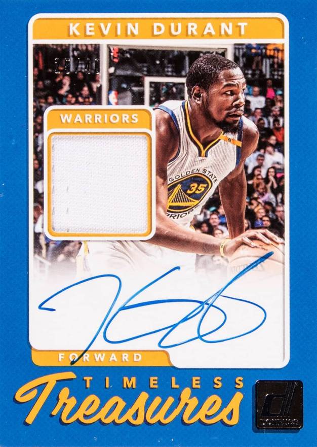 2017 Panini Donruss Timeless Treasures Materials Signatures Kevin Durant #TT-KD Basketball Card