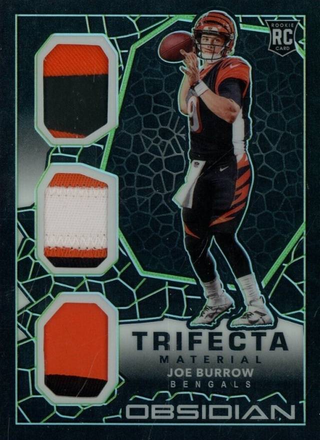 2020 Panini Obsidian Trifecta Material Joe Burrow #TM1 Football Card