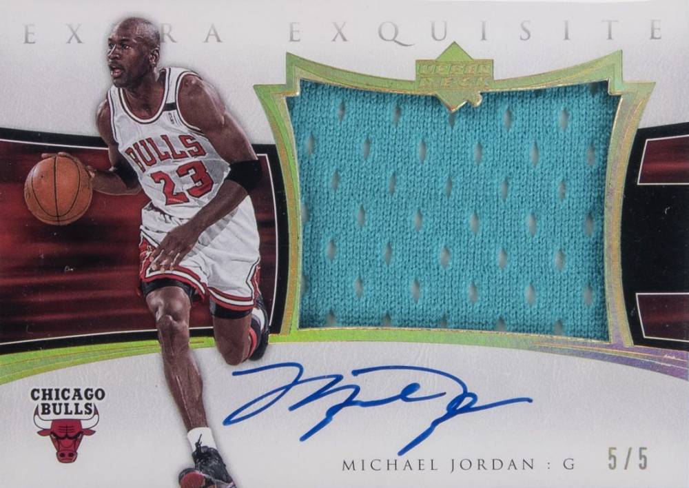 2004 Upper Deck Exquisite Collection Extra Exquisite Jersey Autograph Michael Jordan #AEE-MJ Basketball Card