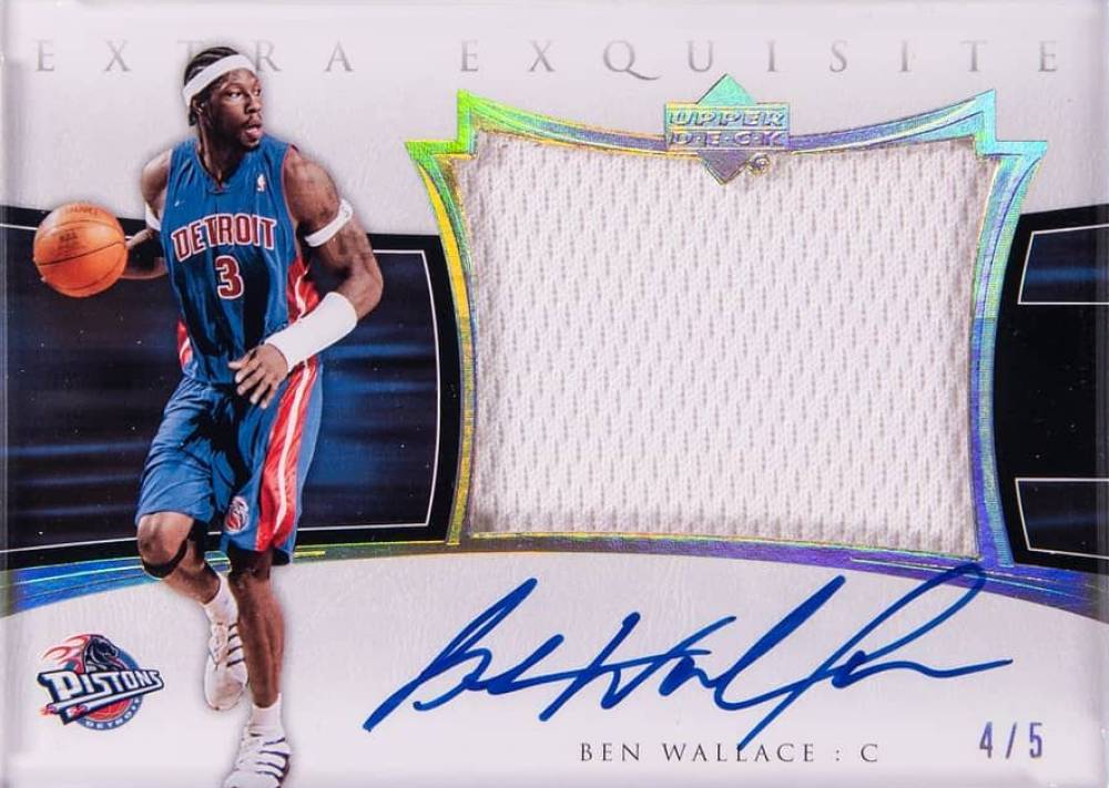 2004 Upper Deck Exquisite Collection Extra Exquisite Jersey Autograph Ben Wallace #AEE-BW Basketball Card
