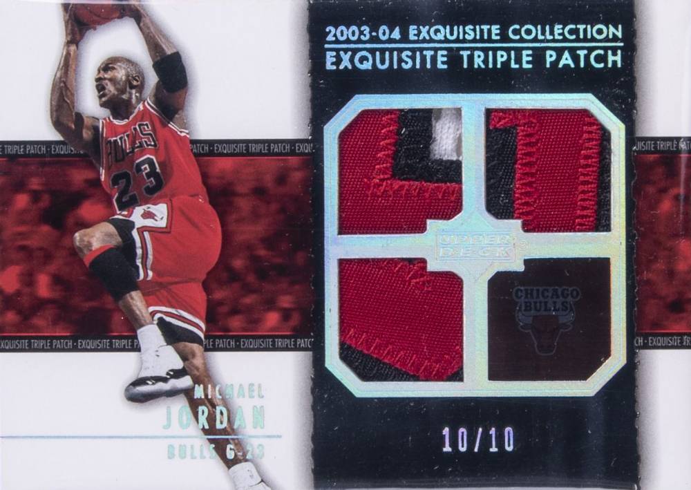2003 Upper Deck Exquisite Collection Exquisite Triple Patch Michael Jordan #E3PMJ Basketball Card