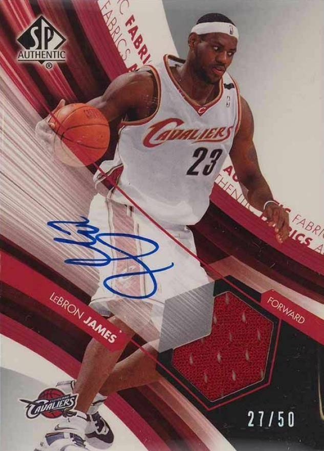 2004 SP Authentic Autograph Authentic Fabric LeBron James #AAFLJ Basketball Card