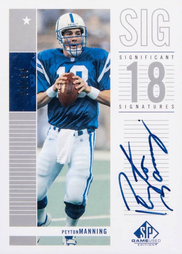 2003 SP Game Used Significant Signatures Peyton Manning #SS-PM Football Card