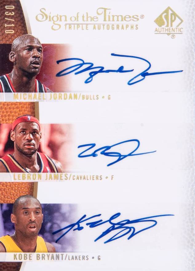 2007 SP Authentic Sign of the Times Triple Jordan/James/Bryant #JJB Basketball Card