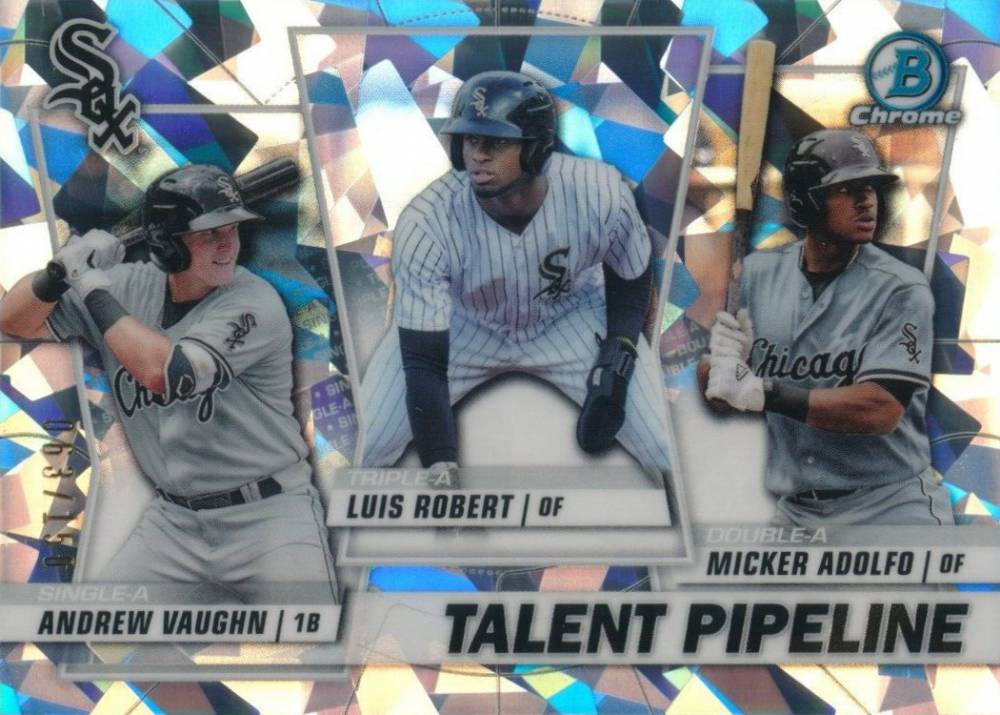 2020 Bowman Chrome Talent Pipeline Trios Andrew Vaughn/Luis Robert/Micker Adolfo #TPCWS Baseball Card