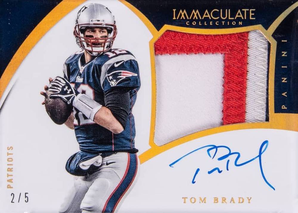 2015 Panini Immaculate Premium Patch Autographs Tom Brady #PP-TB Football Card