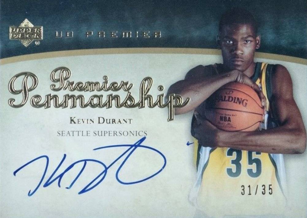 2007 Upper Deck Premier Premier Penmanship Kevin Durant #PENKD Basketball Card