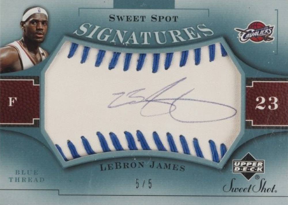 2005 Upper Deck Sweet Shot Spot Signatures LeBron James #LJ Basketball Card