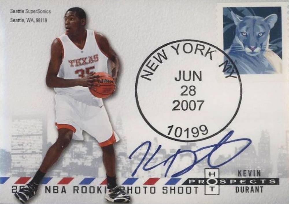 2007 Fleer Hot Prospects Draft Day Postmarks Kevin Durant #PM-KD Basketball Card