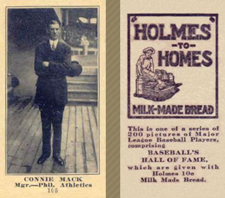 1916 Holmes for Homes Bread Connie Mack #105 Baseball Card