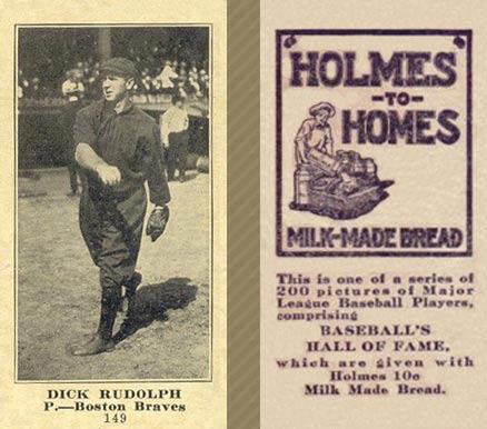 1916 Holmes for Homes Bread Dick Rudolph #149 Baseball Card