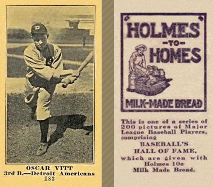 1916 Holmes for Homes Bread Oscar Vitt #183 Baseball Card