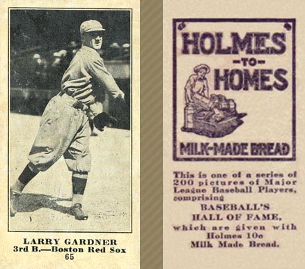 1916 Holmes for Homes Bread Larry Gardner #65 Baseball Card