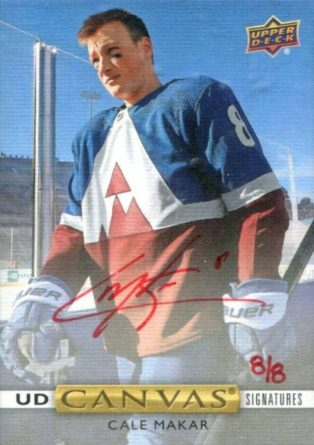 2019 Upper Deck Clear Cut Canvas Signatures Cale Makar #MA Hockey Card