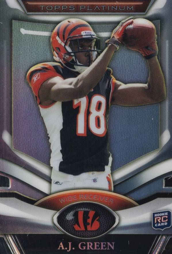 2011 Topps Platinum Platinum Die-Cut A.J. Green #PDCAG Football Card