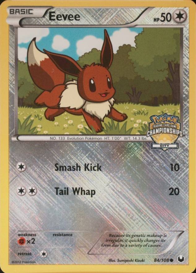 2012 2012 Pokemon Black & White Dark Explorers Eevee-Holo #84 TCG Card