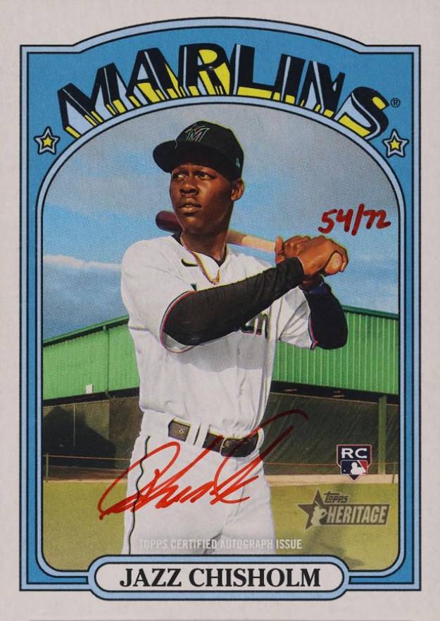 2021 Topps Heritage Real One Autographs Jazz Chisholm #JCH Baseball Card