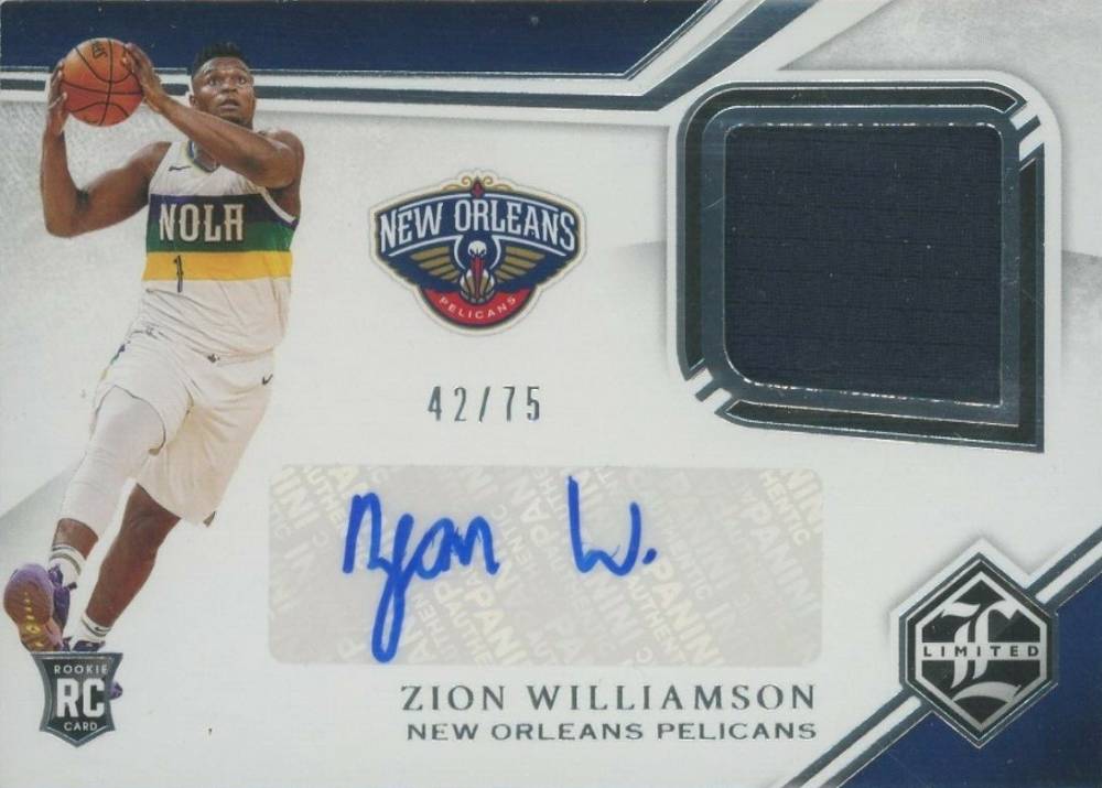 2019 Panini Chronicles Limited Rookie Jersey Autographs Zion Williamson #LRZWL Basketball Card