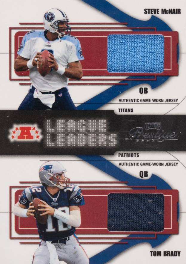 2004 Playoff Prestige League Leaders  Steve McNair/Tom Brady #LL-6 Football Card