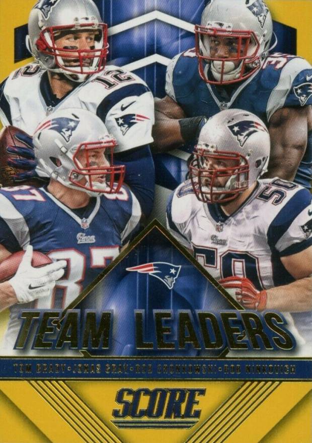 2015 Panini Score Team Leaders Jonas Gray/Rob Gronkowski/Rob Ninkovich/Tom Brady #1 Football Card