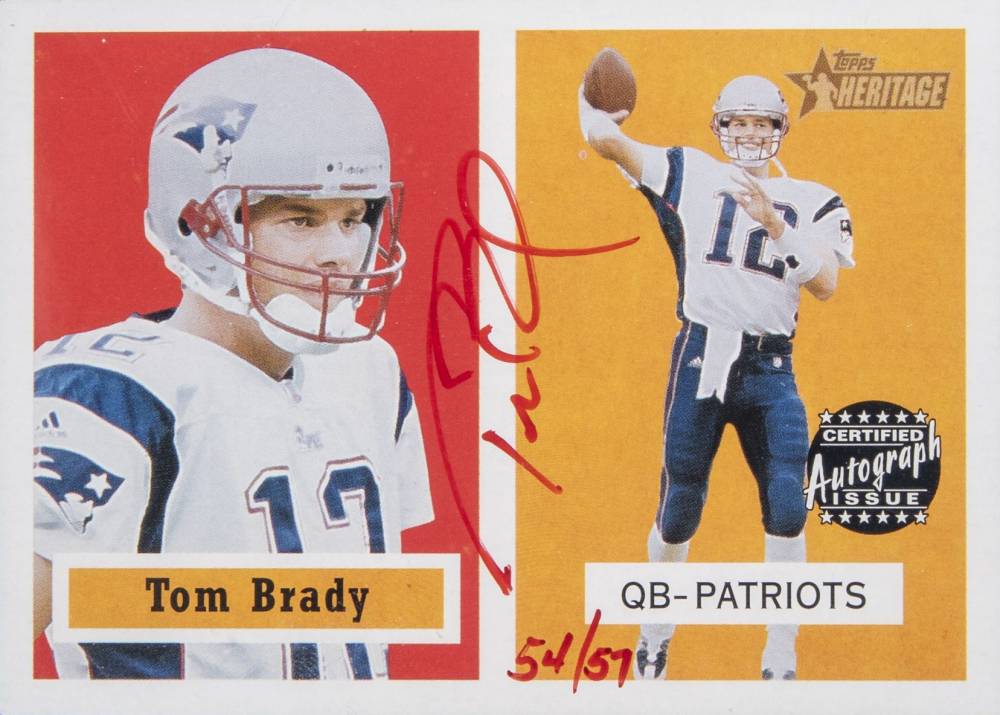 2002 Topps Heritage Real One Autographs Tom Brady #HR-TB Football Card