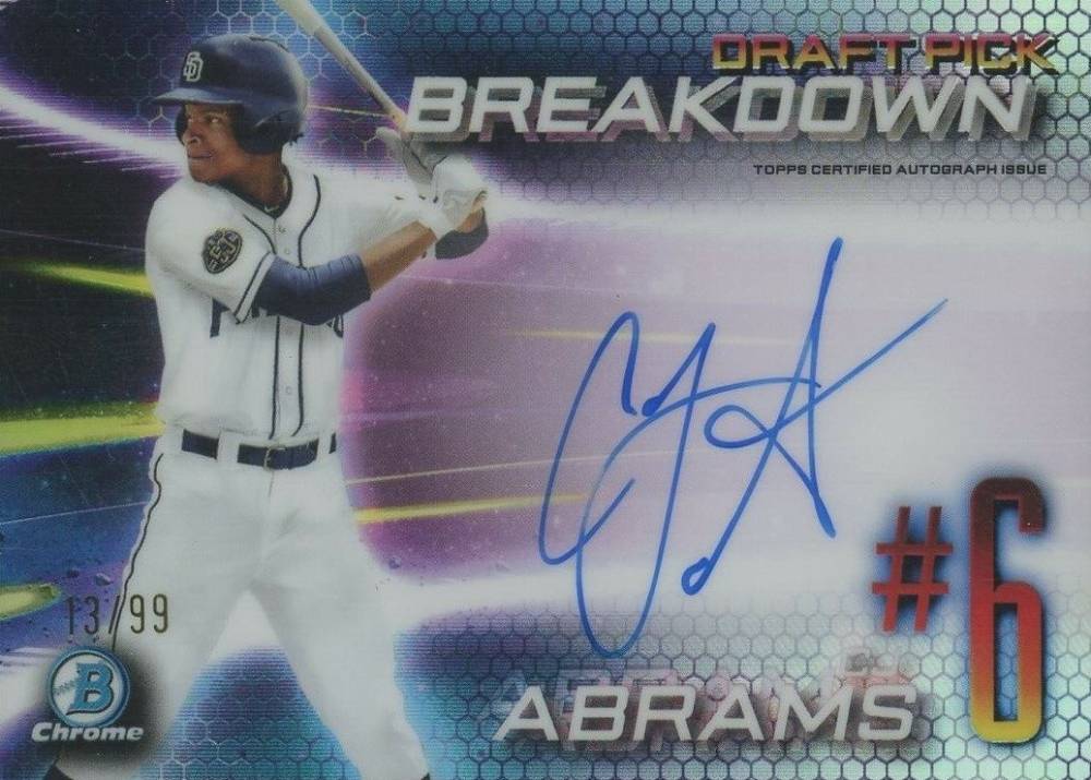 2019 Bowman Draft Chrome Draft Pick Breakdown Autographs CJ Abrams #CA Baseball Card