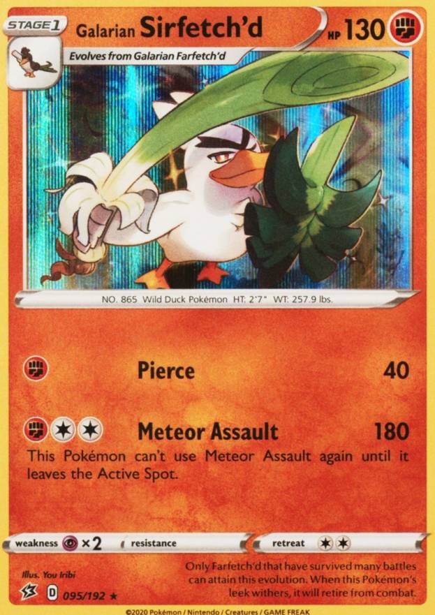 2020 Pokemon Sword & Shield Rebel Clash Galarian Sirfetch'd-Holo #095 TCG Card