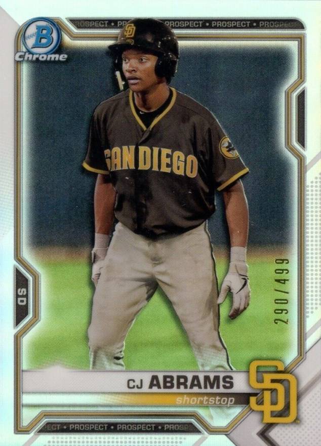 2021 Bowman Chrome Prospects CJ Abrams #BCP227 Baseball Card