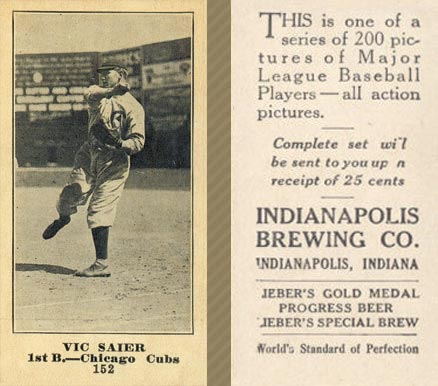 1916 Indianapolis Brewing Vic Saier #152 Baseball Card