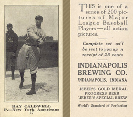 1916 Indianapolis Brewing Ray Caldwell #27 Baseball Card