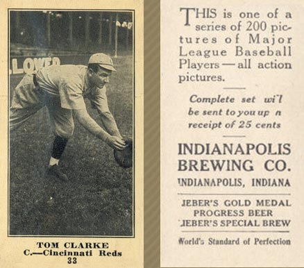 1916 Indianapolis Brewing Tom Clarke #33 Baseball Card