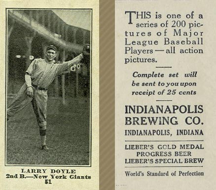 1916 Indianapolis Brewing Larry Doyle #51 Baseball Card