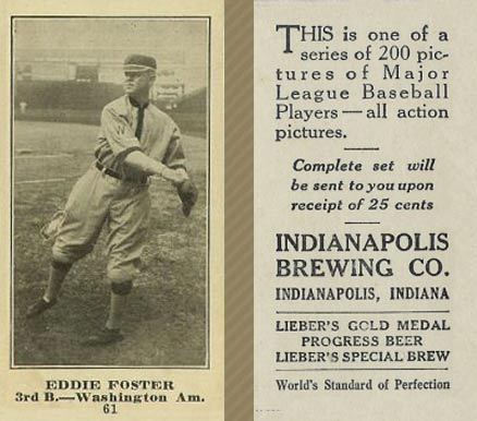 1916 Indianapolis Brewing Eddie Foster #61 Baseball Card