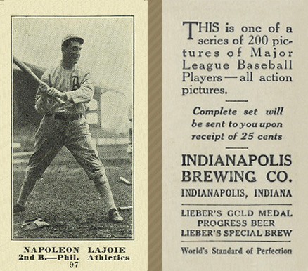 1916 Indianapolis Brewing Napoleon Lajoie #97 Baseball Card