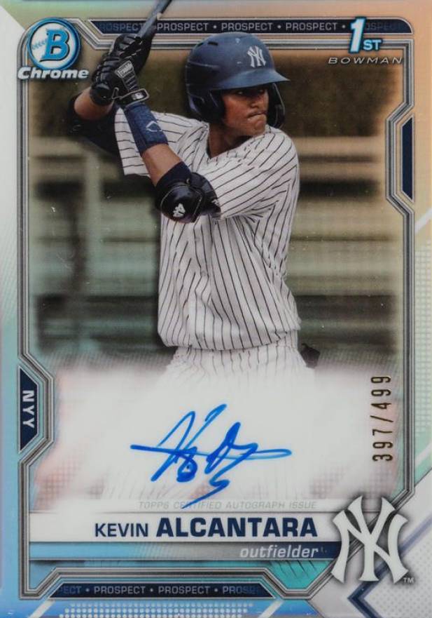 2021 Bowman Chrome Prospect Autographs Kevin Alcantara #CPAKA Baseball Card