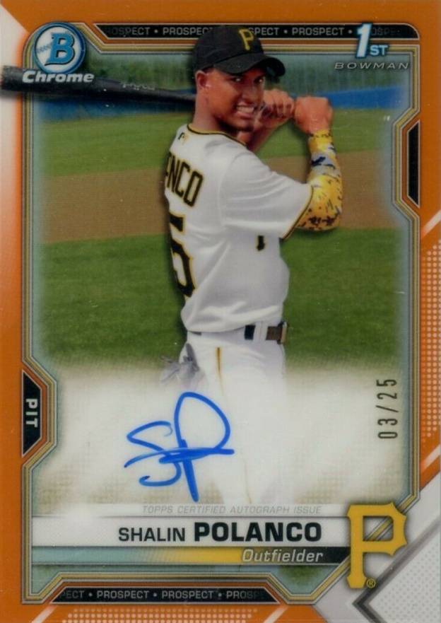 2021 Bowman Chrome Prospect Autographs Shalin Polanco #CPASP Baseball Card